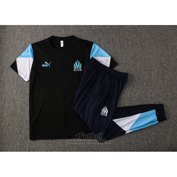 Chandal del Olympique Marsella Manga Corta 2021-2022 Negro